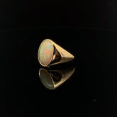 18K YELLOW GOLD 3.68CT OVAL OPAL AAA RING